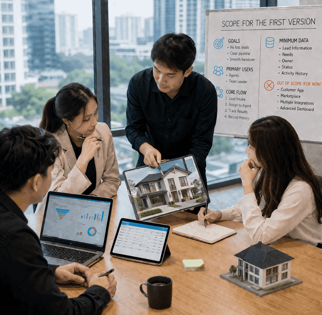 Nhóm môi giới bất động sản nhỏ nên chốt phạm vi sản phẩm ra sao