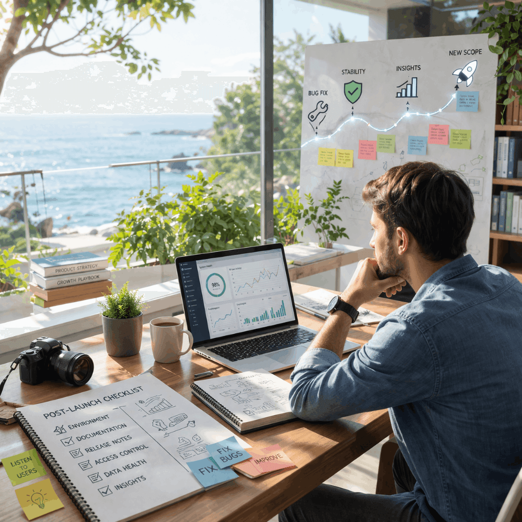 Theo dõi sản phẩm sau launch để biết có nên mở scope mới hay chưa