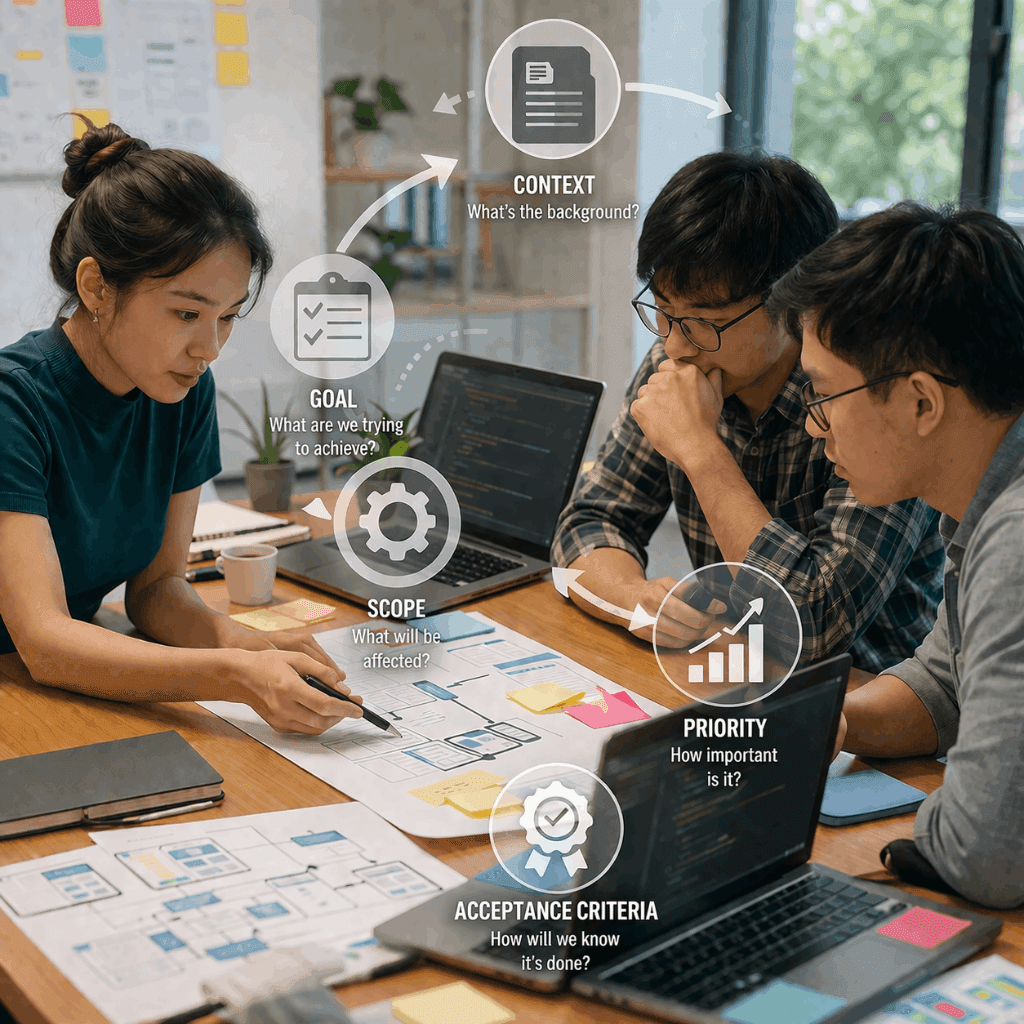 Change Request dành cho Founder nên viết như thế nào để đội thi công hiểu đúng