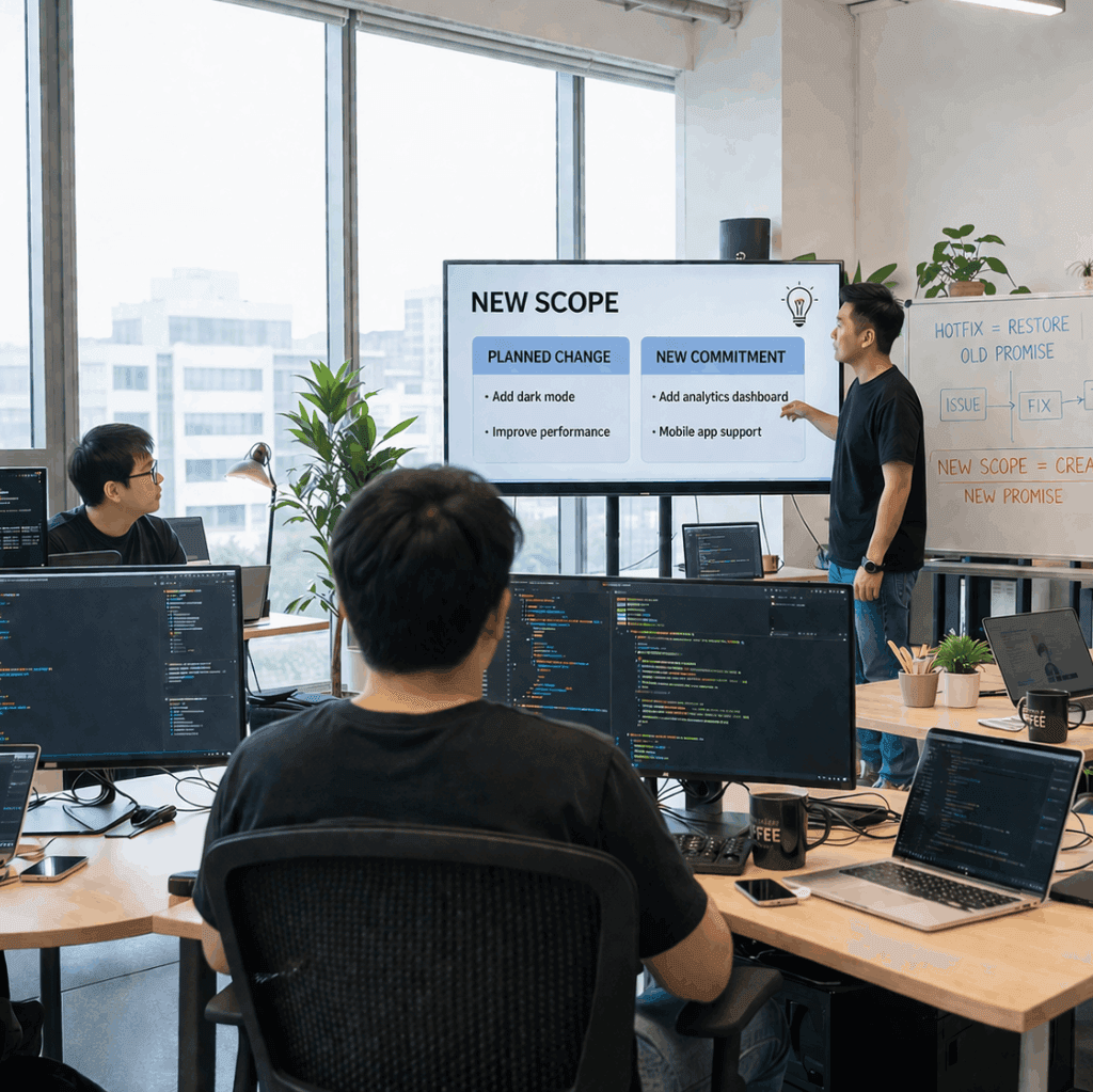 Bao lâu sau launch thì nên mở một scope mới thay vì sửa nóng liên tục